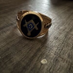 Ring Gold and Black Jewelry Accessory